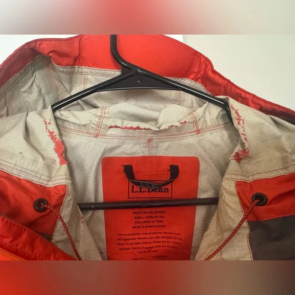L.L. Bean Orange Lightweight Rain Coat Size XL - Picture 11 of 11